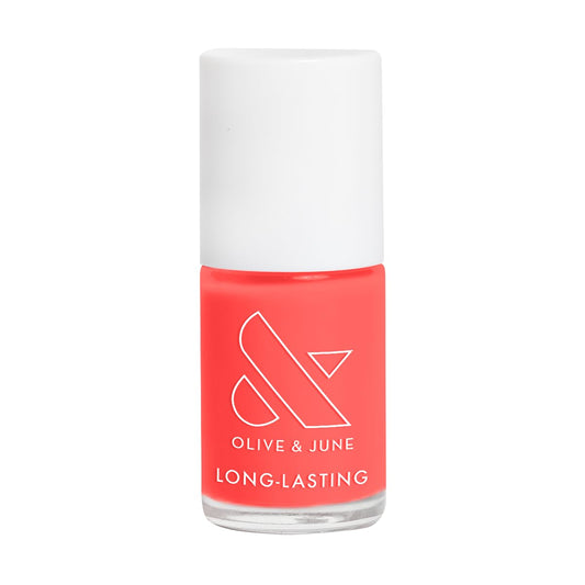 Olive & June Long Lasting Nail Polish | Plump, Gel-Like Finish, No Lamp Needed | Lasts up to 10 days | Salon-Quality at Home | 15-Free, Vegan & Cruelty-Free | Chip-Resistant | Perfect Pinwheel | Coral