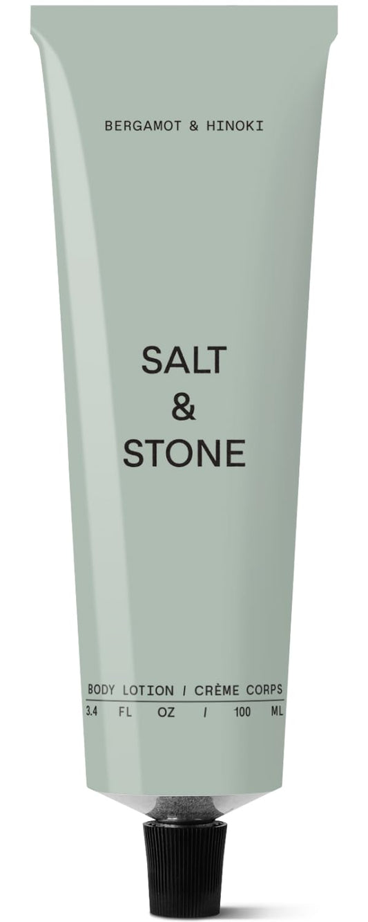 Salt & Stone Body Lotion for Women & Men | Hydrates, Nourishes & Softens Skin | Restores Dry Skin | Fast-Absorbing | Cruelty-Free & Vegan (100 ml) (Bergamot & Hinoki)