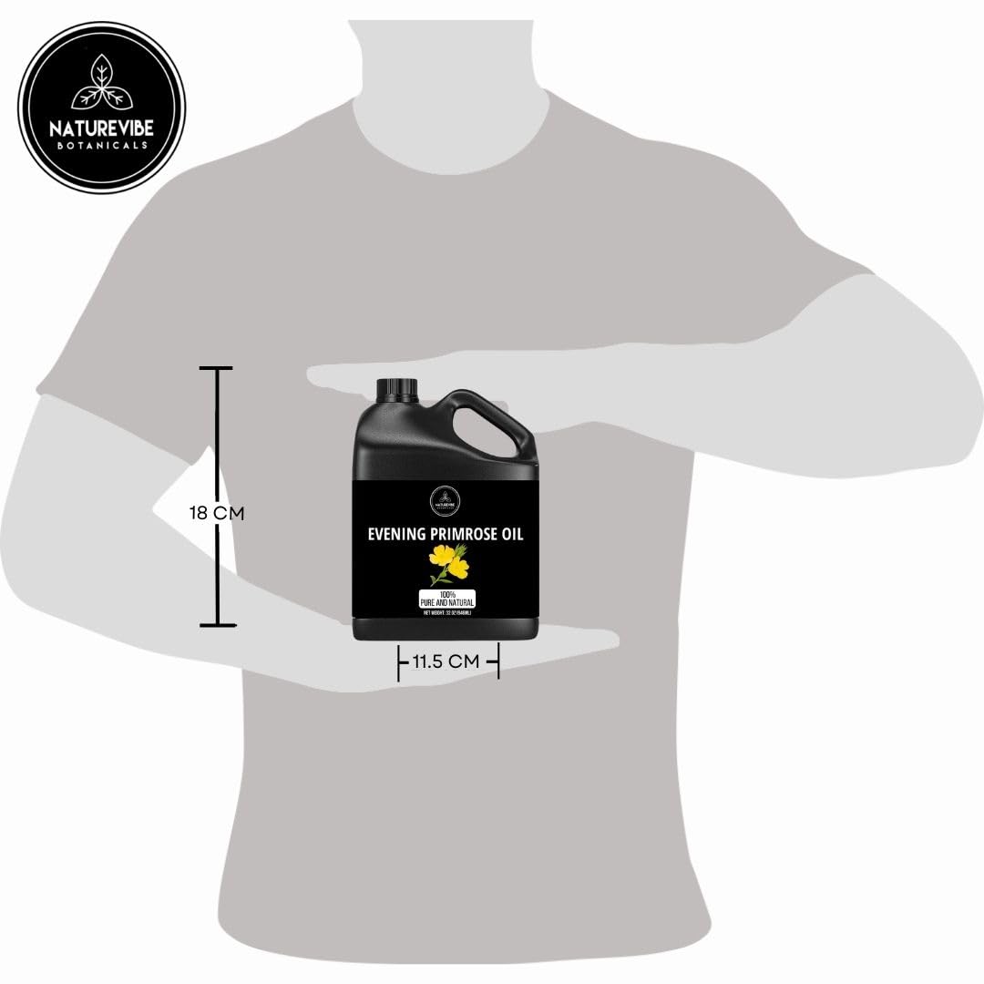 Naturevibe Botanicals Evening Primrose Oil 32 Ounces | 100% Pure and Natural | Great for Skin Care and Hair Care