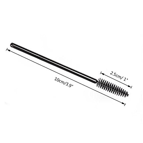 G2PLUS 100PCS Disposable Eyelash Brushes, Adjustable Mascara Wands Makeup Applicator Kits, Eyelash Spoolies Brushes for Eyelash Extensions and Eyebrows (Black)