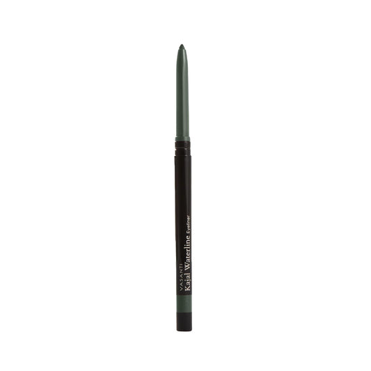 VASANTI Kajal Waterline Eyeliner Pencil - Long-lasting, Waterproof, Smudge-proof, Safe for Sensitive Eyes, Waterline Eye Liner - Opthalmologist Approved and Tested (Midnight Green)