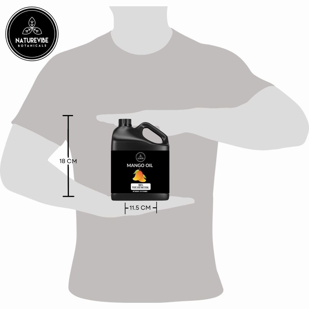 Naturevibe Botanicals Mango Oil 32 Ounces | 100% Pure and Natural | Great for Skin Care and Hair Care