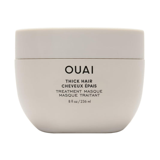 OUAI Thick Hair Mask - Deep Conditioning Hair Mask with Almond Oil, Olive Oil, & Hydrolyzed Keratin to Restore Damaged Strands - Phthalate & Paraben Free (8 fl oz)