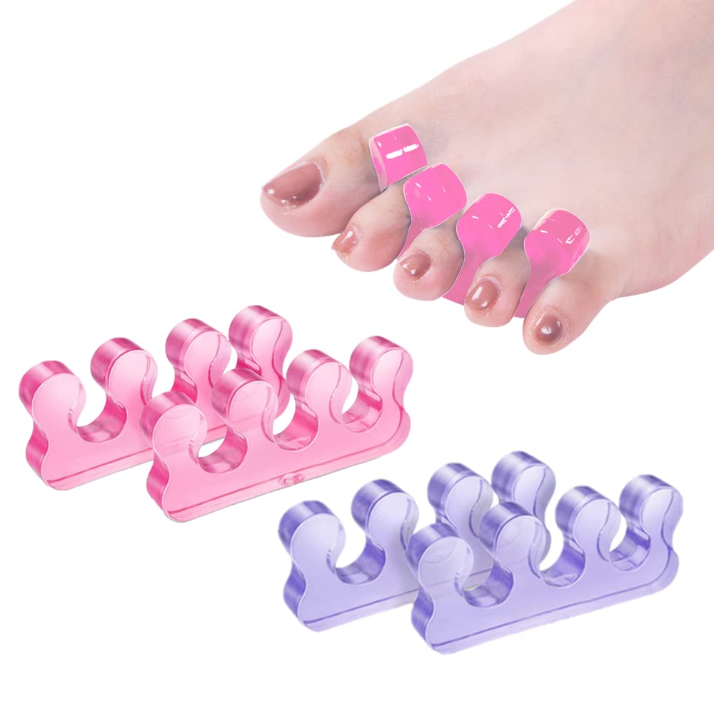 Toe Separators for Bunion & Nail Polish - Pedicure Toe Spacers & Toenail Dividers, Orthopedic Gel Material, Soft Gel Pedicure Kit Suitable for Salon Supplies