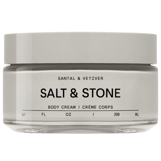 Salt & Stone Body Cream – Santal & Vetiver | Hydrating Formula with Seaweed Extracts, Spirulina & Squalane | Deep Hydration, Skin Barrier Support & Healthy Glow | for all Skin Types (6.7 fl oz)