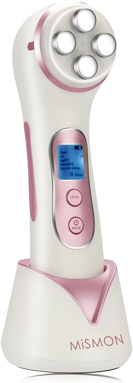 MiSMON High Frequency Facial Machine Light Theraphy Micro-current Device, 5 in 1 Multifunctional Facial Massager for Face