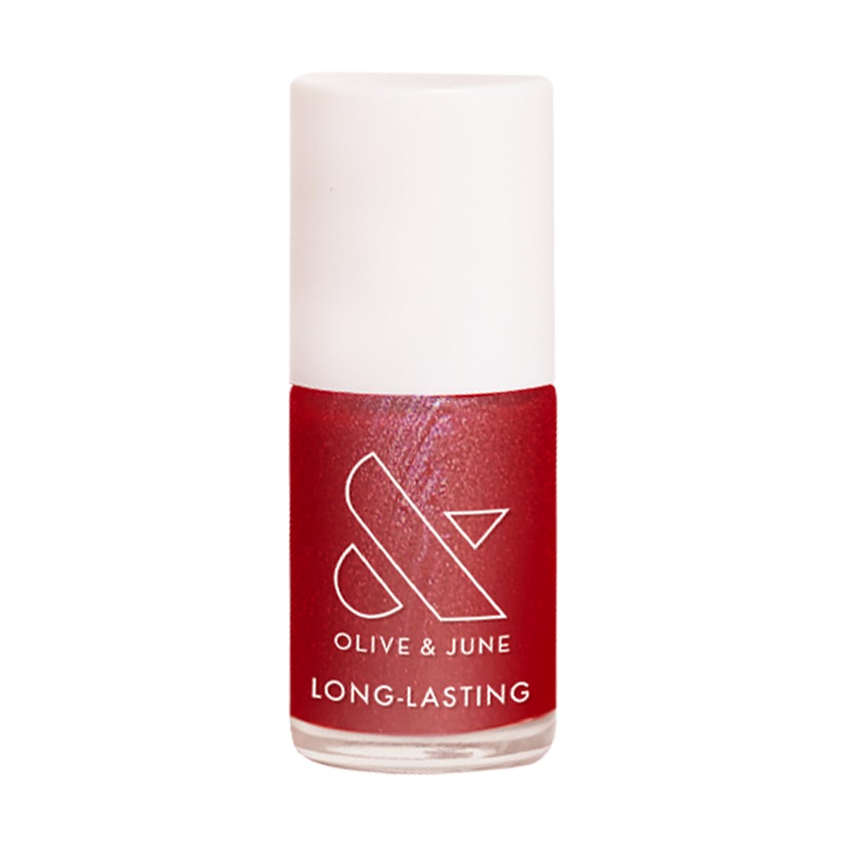 Olive & June Long Lasting Nail Polish | Plump Gel-Like Finish No Lamp Needed | Lasts up to 10 days | Salon-Quality at Home | 15-Free Vegan Cruelty-Free Chip-Resistant Shine | Ruby Shimmer Metallic Red