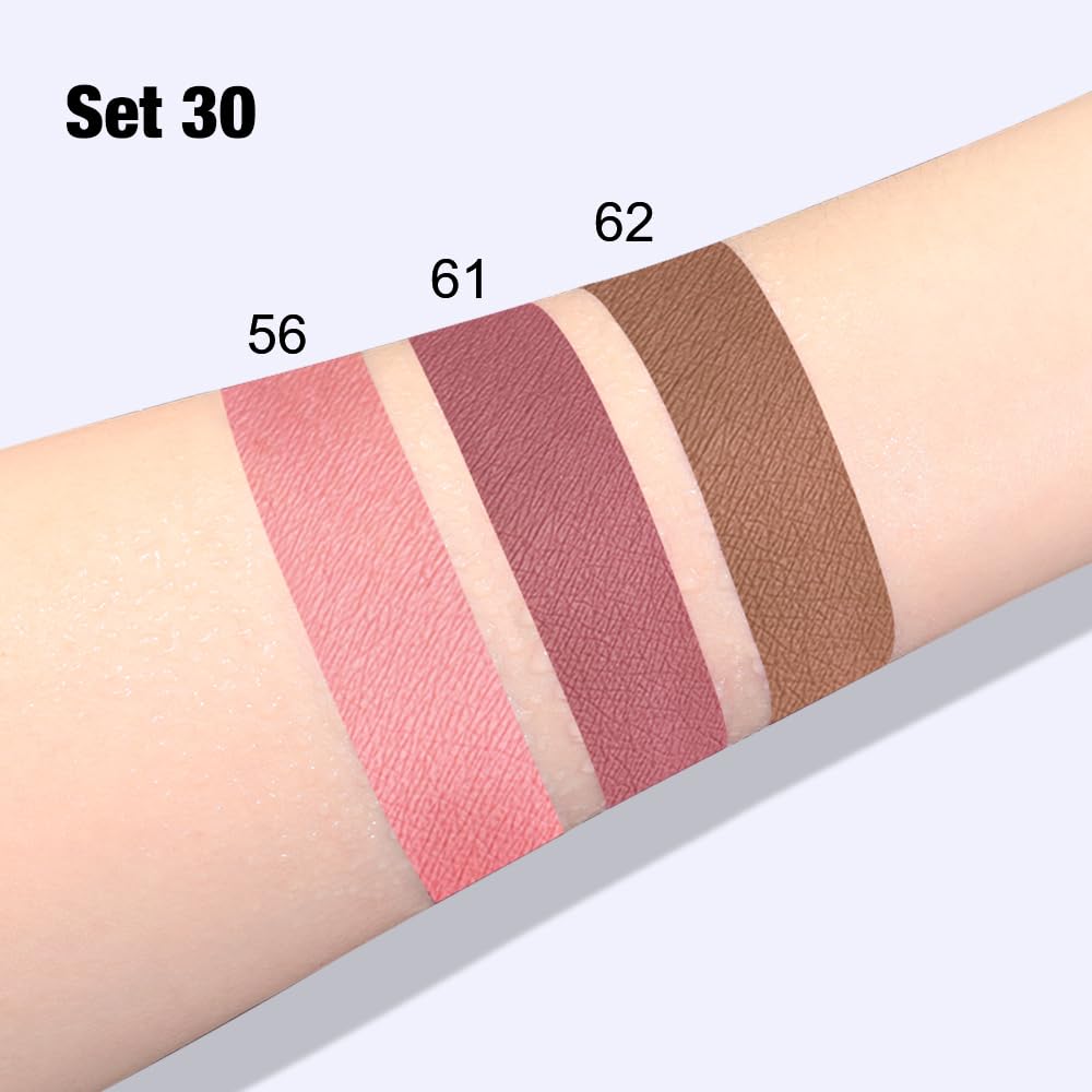 evpct 3Pcs Light Neutral Nude Matte Liquid Lipstick Lip Stain Sets for Women, Matte Lipstick Long Lasting Waterproof Permanent 24 Hours original, Magic Lip Sticks Pack for Halloween Daily Makeup