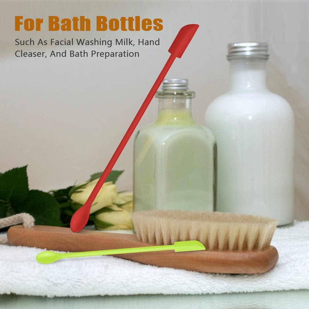 Silicone Spatula Set 6Pcs - Mini Scraper Tool for Beauty & Food （Reach Every Last Drop - Multi-Size Spatulas for Makeup Jars, Lotion Bottles & Kitchen Containers）