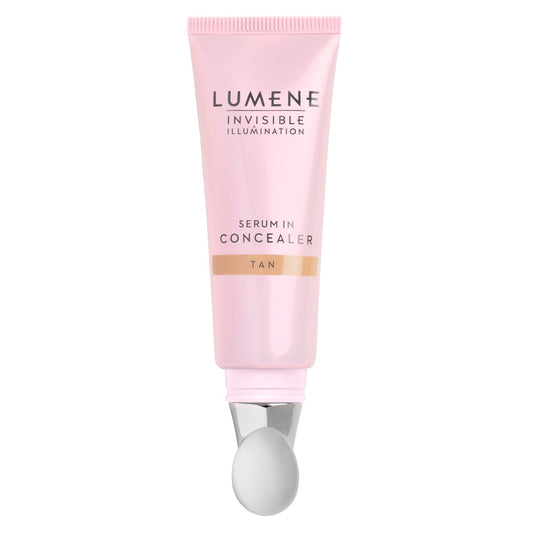 Lumene Invisible Illumination Serum in Concealer - Vitamin E Hydrating Concealer - Lightweight Color Corrector for Dark Circles - Multi-Use Makeup Hybrid - Tan (10ml)
