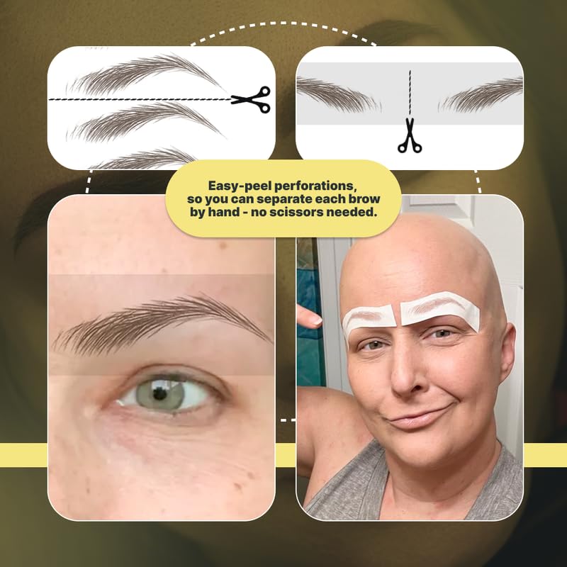 20 Pairs Dark Brown Temporary Eyebrow Tattoos, Waterproof and Smudge-Proof Medium Sassy Swerve Style Realistic Eyebrow Stickers for Women, Easy to Apply, Won't Work on Existing Brows