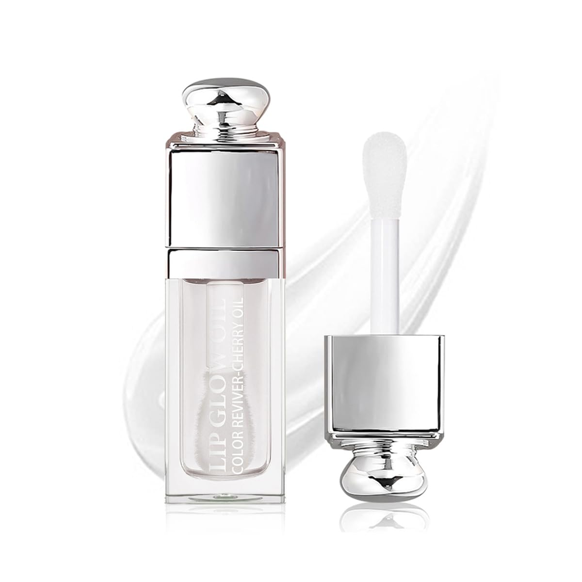 Hydrating Lip Glow Oil, Lip Oil Gloss Transparent Toot Tinted Nourishing Long Lasting Repairing Lightening Lip Lines (CLEAR) 0.2 OZ