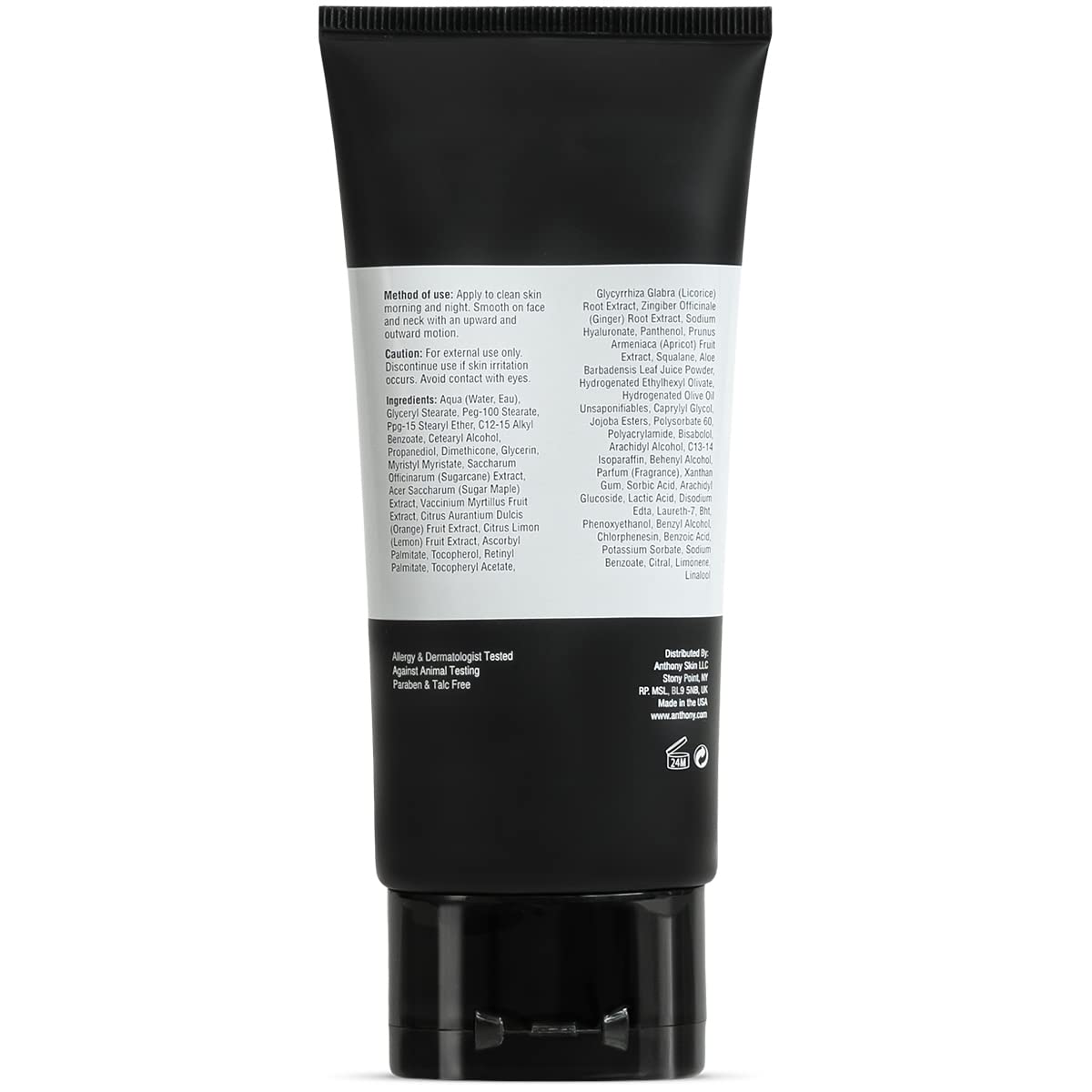 Anthony All-Purpose Facial Moisturizer – Men’s Hydrating Lotion for Dry Skin – Lightweight, Non-Comedogenic, Anti-Aging Formula – 3 Fl Oz