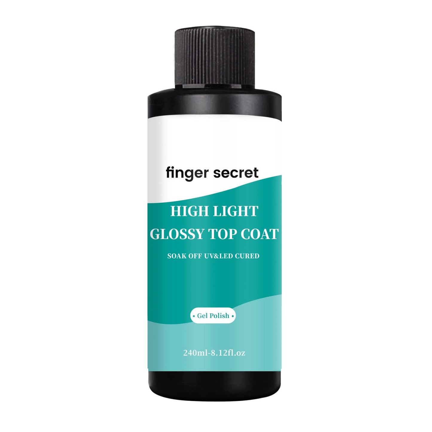 High Light Glossy Top Coat, 240ml/8fl.oz, Gel Polish Nail Polish for Nail Art Manicure DIY