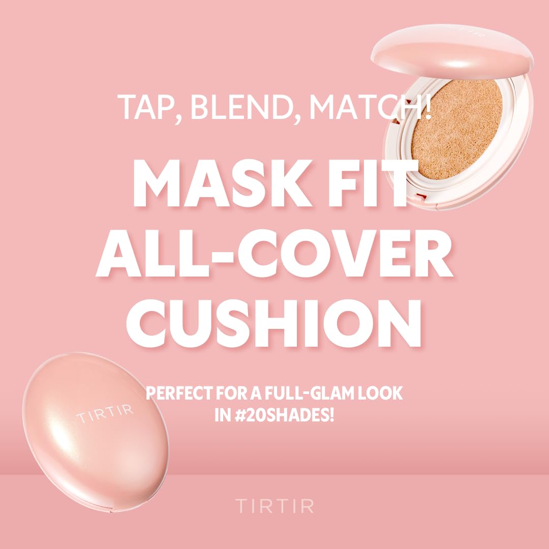 [*Mini Size*] TIRTIR All Cover Pink Cushion | Korean Cushion Foundation, (#27C Cool Beige, 0.15 Fl Oz)