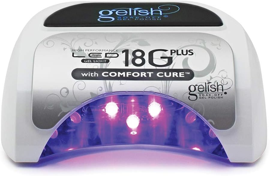 Gelish 18G Plus LED Light - 36W Professional LED Curing Lamp with Comfort Cure™ Technology, 60-Second Setting, Removable Magnetic Tray, SafeLight™, Pedicure Friendly, Acetone Resistant