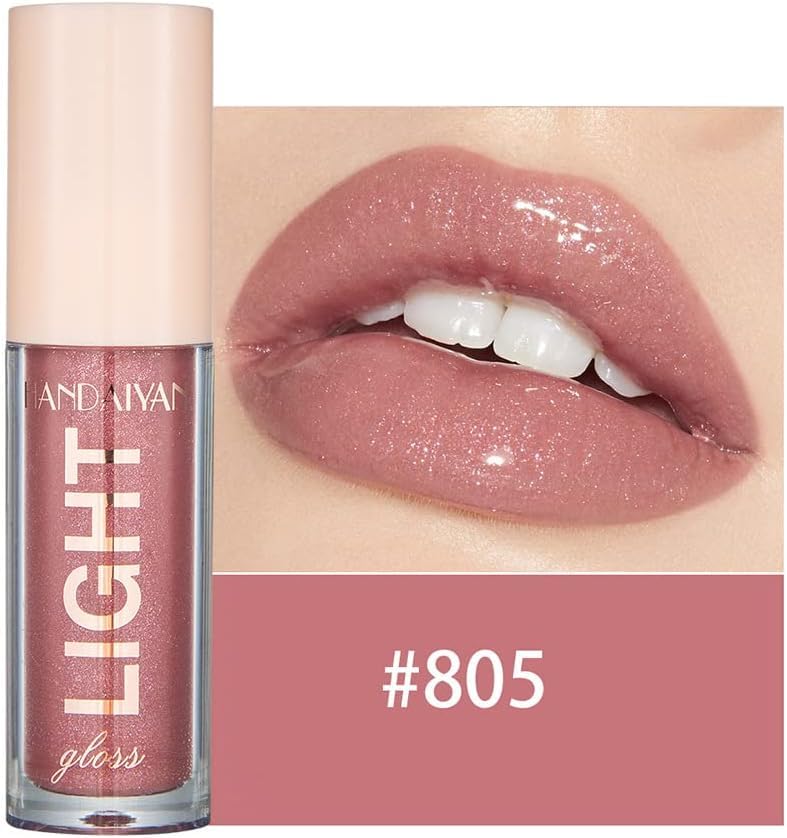 6PCS Lip Oil Light Lipgloss Set, Moisturizing Hydrating Lip Glow Oil Lip Gloss Kit High Shine Lip Plumping Glass Finish Lip Gloss Liquid Lipstick for Women (Set C)