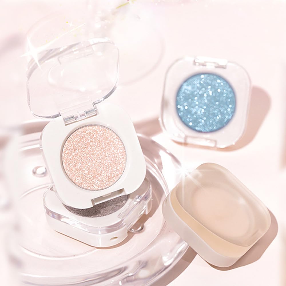 Light Brown Single Glitter Eyeshadow Makeup, Neutral Powde Eye Shadow for Women, Brown Shimmer Singles Eyeshadow Palette Pigmented Waterproof, sombras para ojos,Girls Monochrome Eyeshadows Gift