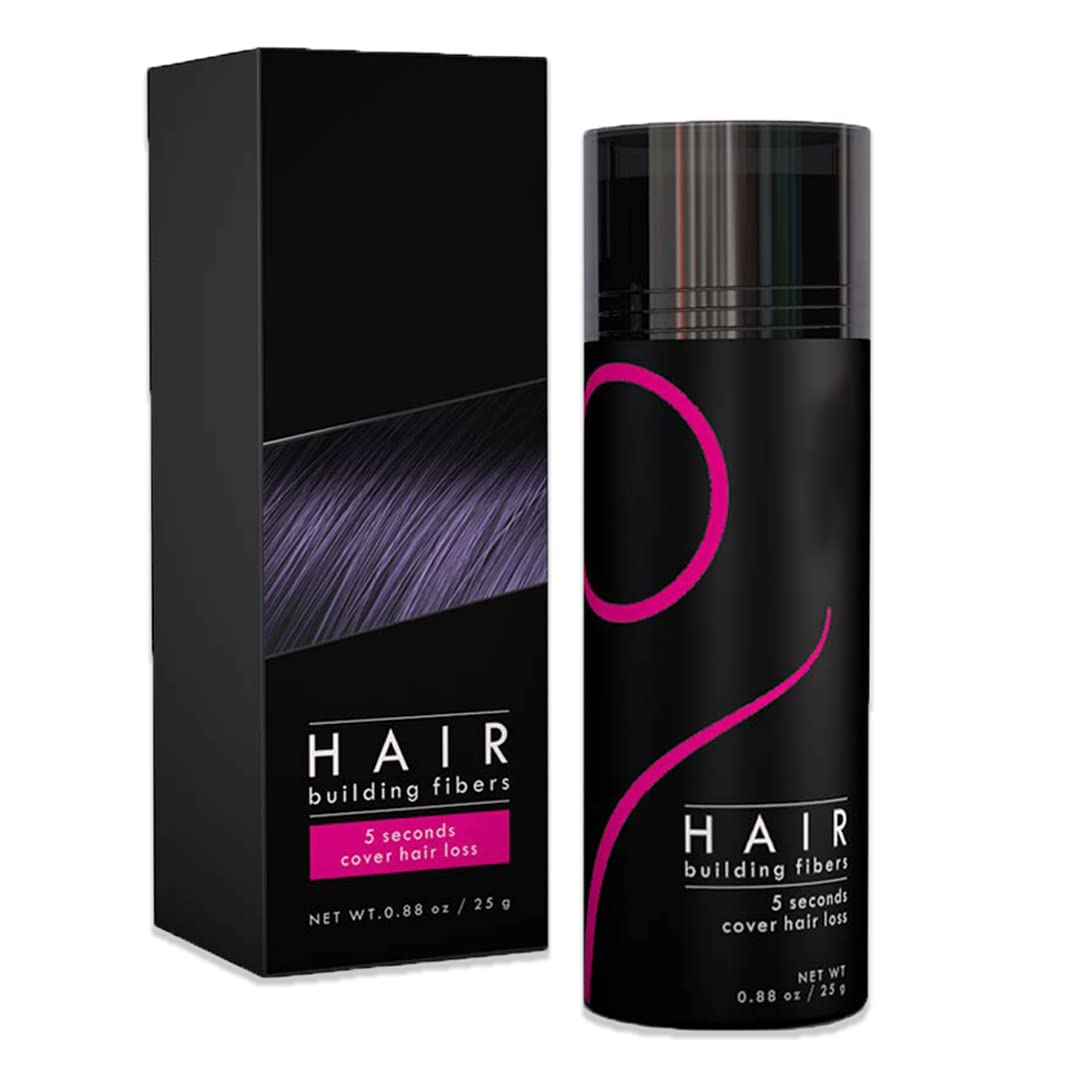 Hair Fibers Hair Building Fibers Undetectable Hair Fuller Thicker,Instantly Cover Sparse Hair 25g/0.88oz (black)
