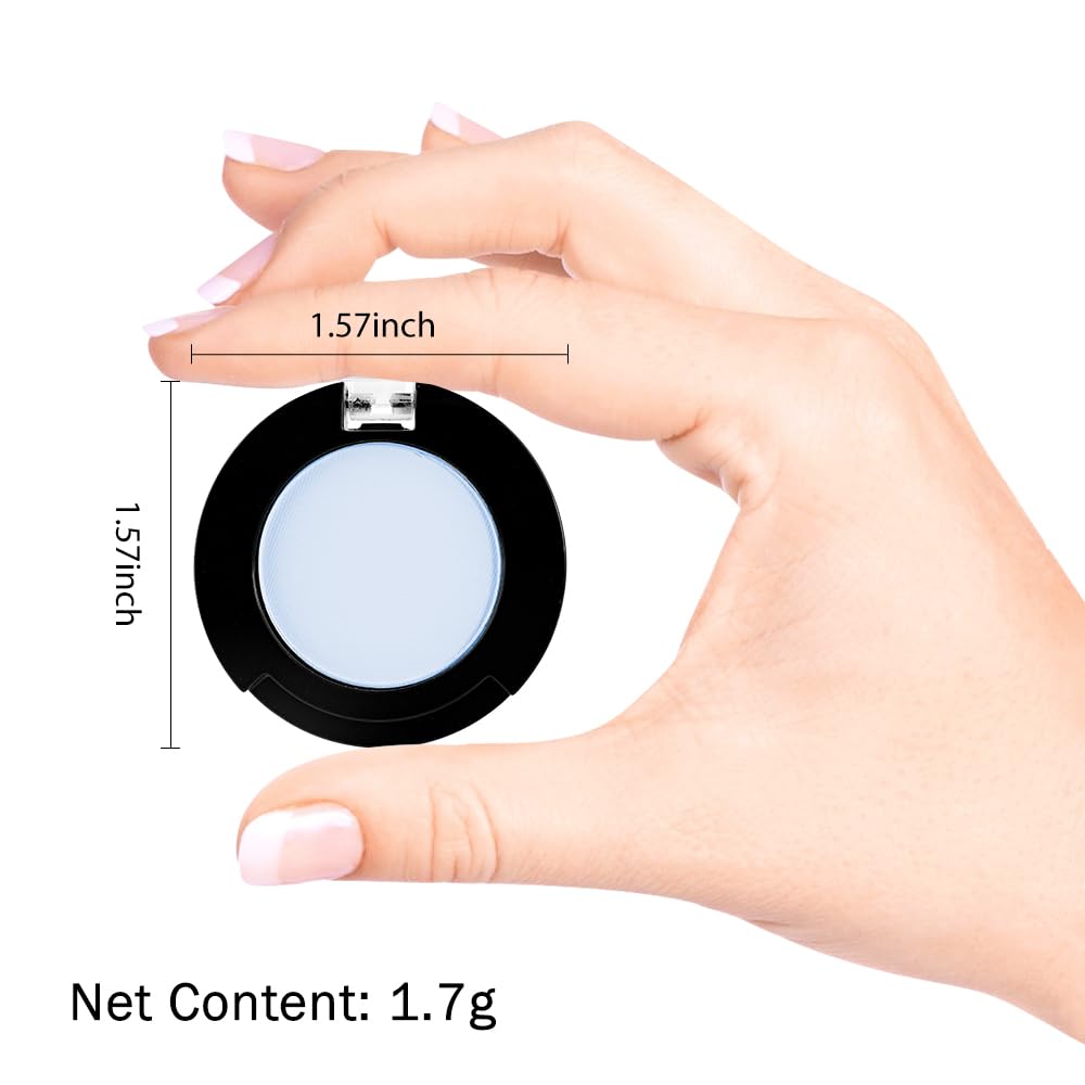 Monochrome Pressed Eyeshadow, Matte Blue Waterproof Neutral Powde Mini Eyeshadow, sombras para ojos, Talc, Paraben & Cruelty Free (C10#Matte Blue)