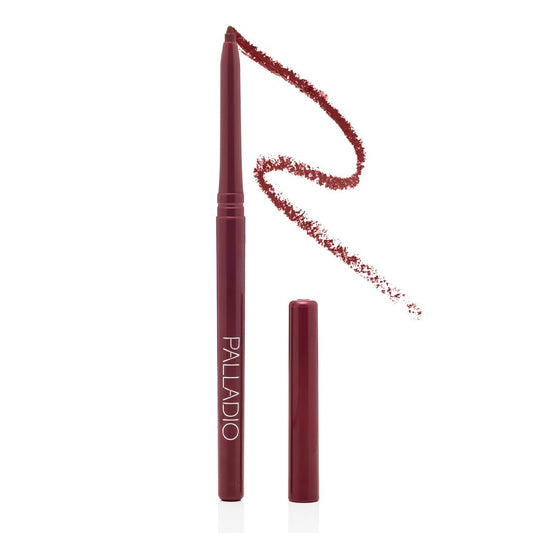 Palladio Retractable Waterproof Lip Liner High Pigmented and Creamy Color Slim Twist Up Smudge Proof Formula with Long Lasting All Day Wear No Sharpener Required, Raisin, 1 Count
