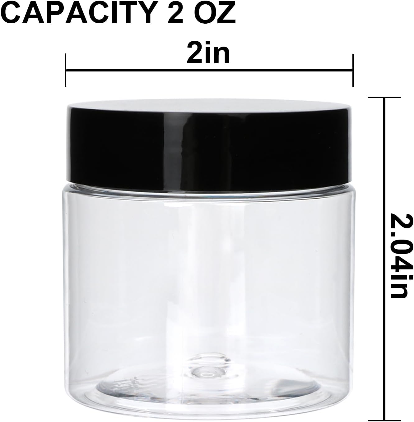 8 Pack 2oz Plastic Containers with Lids, Jars with Lids, Great for storing,lip balms, creams, ointments, cosmetics, samples
