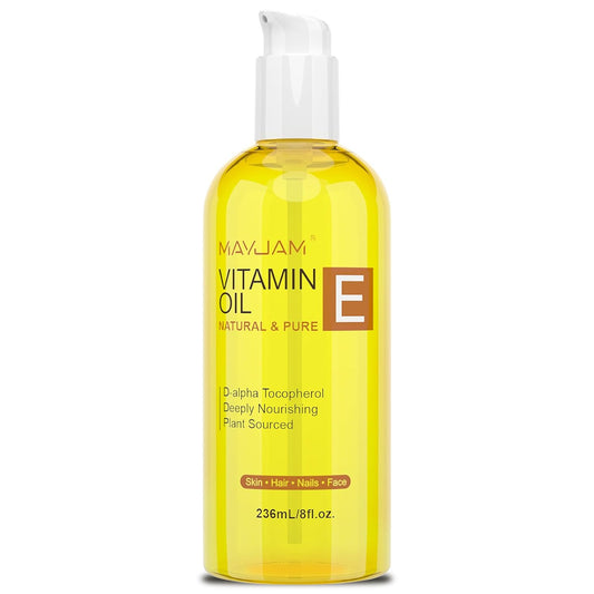 Organic Vitamin E Oil 50,000 IU for Skin, Pure & Natural Vitamine oils for Scars Hair, Face, Nail, Scalp Bath and Body Oil, Tocopherol to Repair Damaged Skin, Moisturizing Dry Skin, 8 Fl Oz