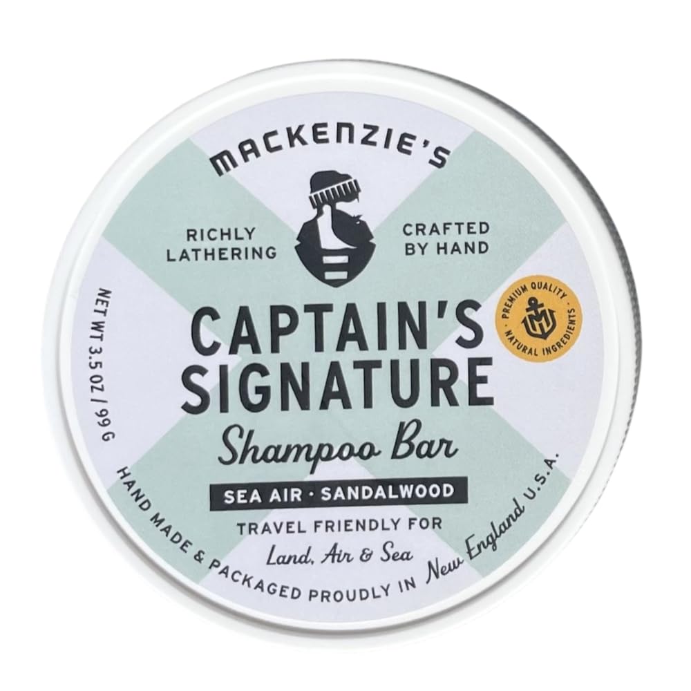 MACKENZIE'S Captain's Signature Shampoo Bar - Gifts for Fishermen - Gifts for Men - Deep Cleaning - Travel Friendly - 3.5 OZ