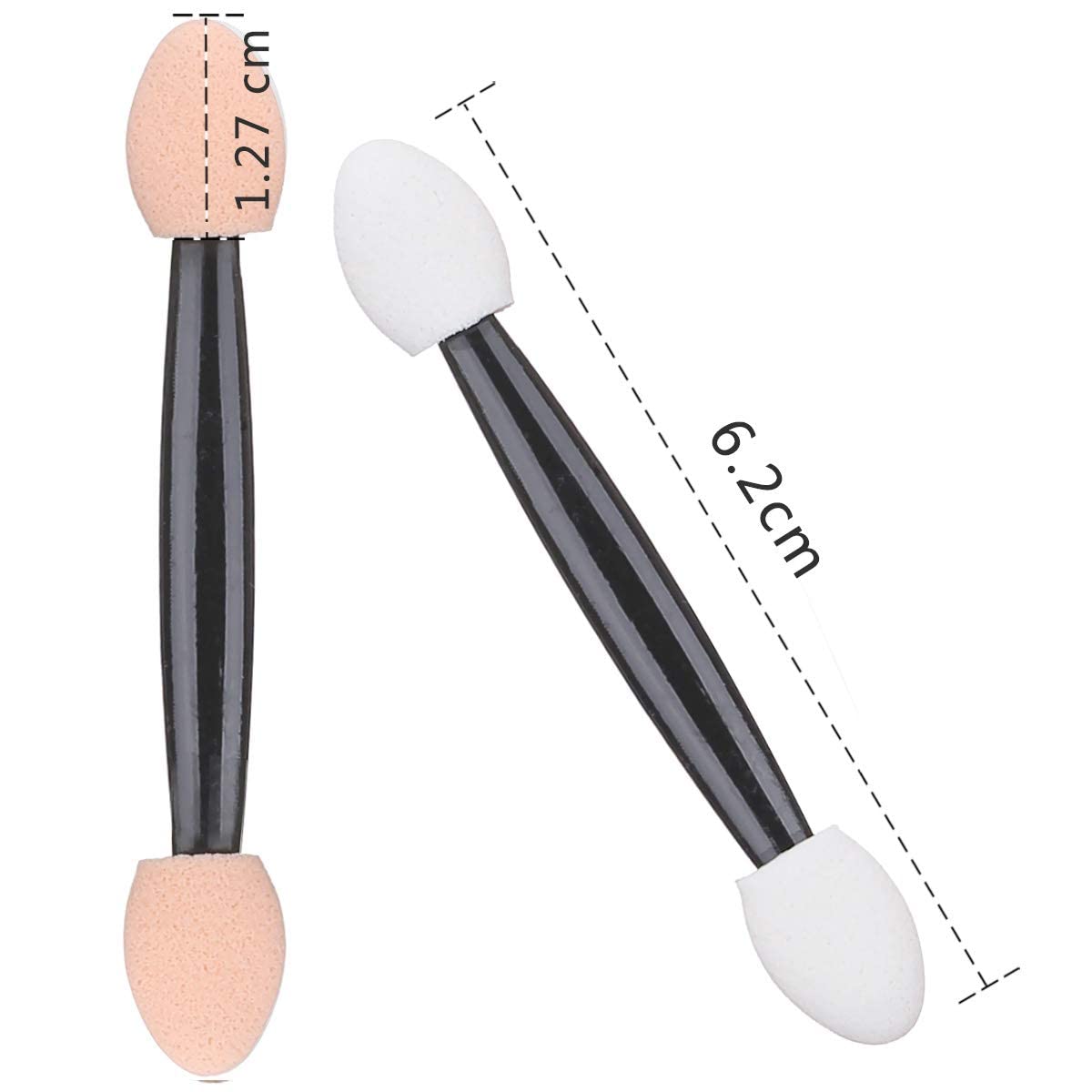 Akstore Disposable Dual Sides Eye Shadow Sponge Applicator Eyeshadow Brushes Makeup Brush (30PCS-Black)