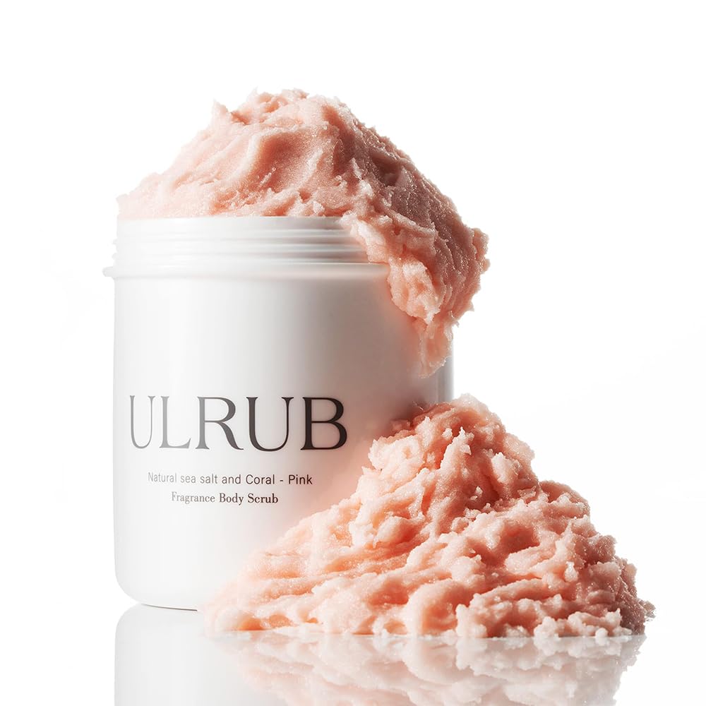 ULRUB Body Scrub 460g Perfumed Scrub Dark Spots Intimate Areas Knees Arms Dead Skin Cells Elbows Heels CICA Extract Placenta Vitamin C Body Smoother Gift CHURACOS Japan For Women ULRUB ulrub