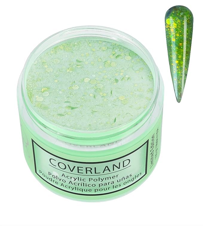 Tones Coverland Acrylic Nail Powder "Lime Green" - Limited Edition Acrylic Powder for Nail Design, Sculpting, and Masking Nail Bed Imperfections - Professional Acrylic Nail Supplies - (1.5 Oz)