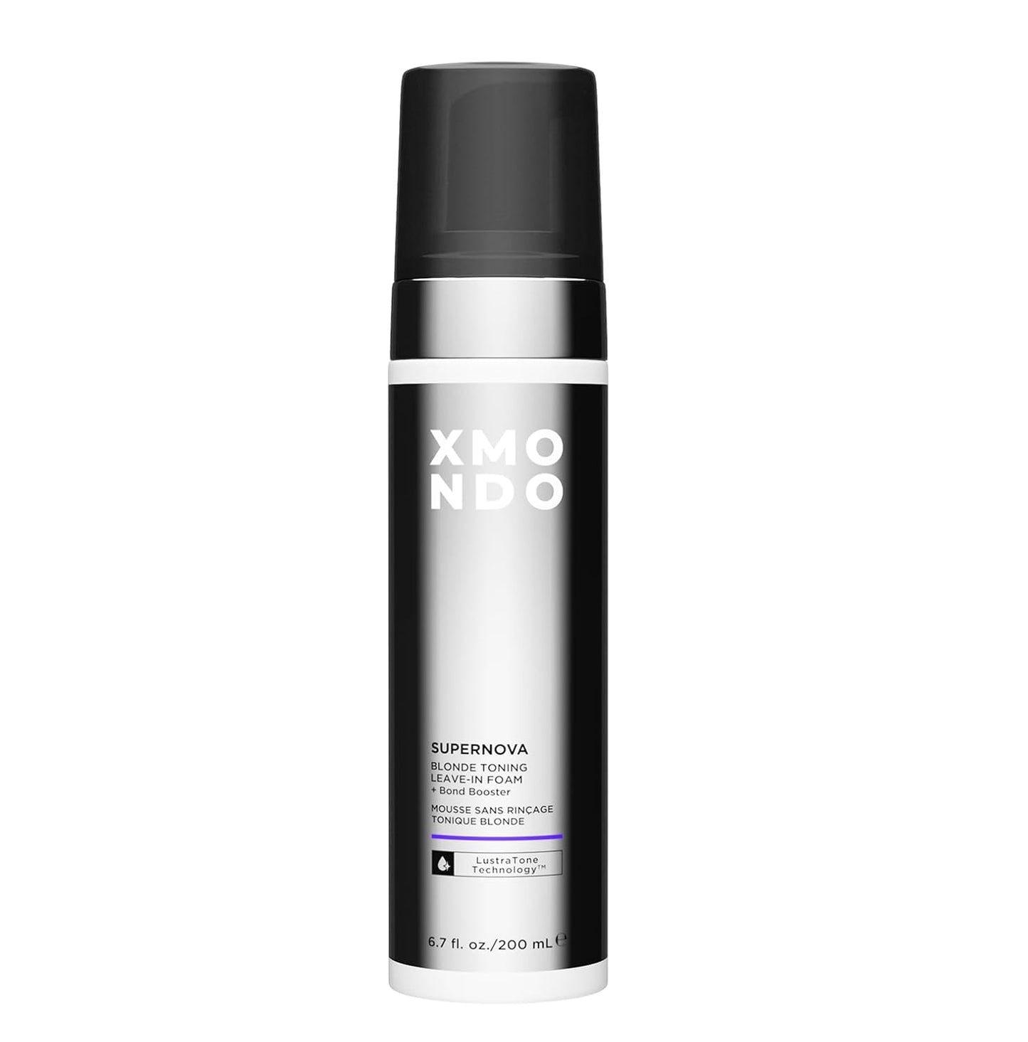 XMONDO Hair Supernova Blonde Toning Leave-In Foam, Vegan Formula Hair Toner Foam for Reducing Brassy and Yellow Tones on Blonde, Highlighted, and Gray Hair Colors, 6.7 Fl. Oz