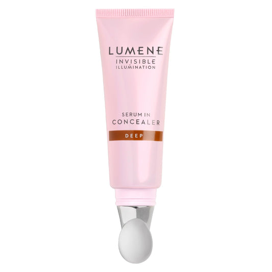 Lumene Invisible Illumination Serum in Concealer - Vitamin E Hydrating Concealer - Lightweight Color Corrector for Dark Circles - Multi-Use Makeup Hybrid - Deep (10ml)