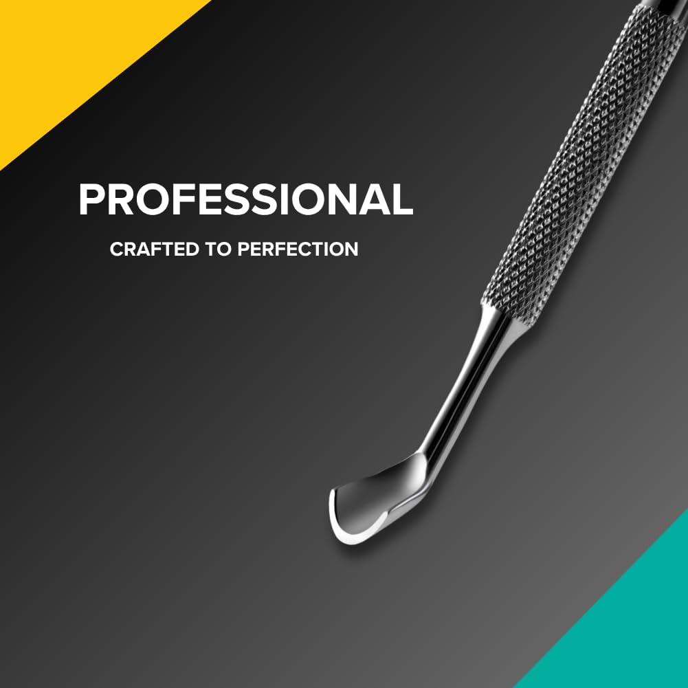 Rui Smiths Pro Cuticle Pusher with 2 Ends - Stainless Steel Manicure Tool - Style 102