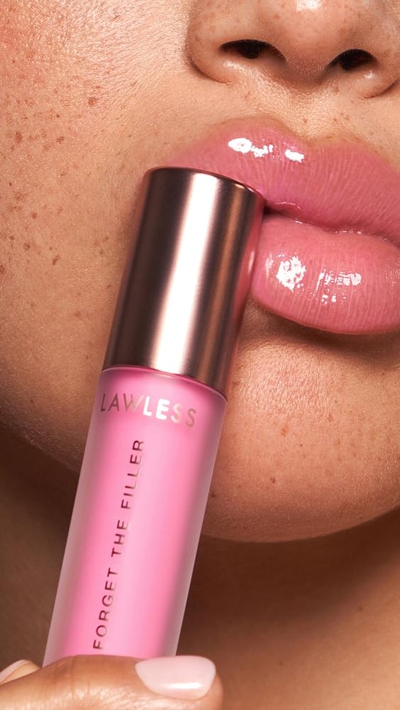 Lawless Forget the Filler Lip Plumping Line Smoothing Gloss - Daisy Pink - Premium Volumizing Lip Gloss with Natural Ingredients Designed to Plump, Firm, and Hydrate Lips 0.11 oz