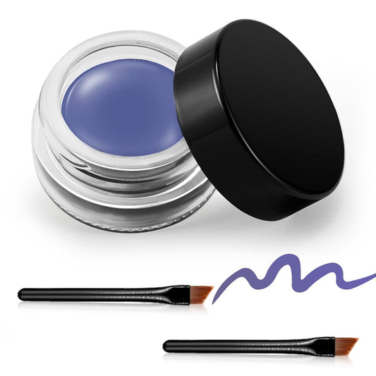 Erinde Purple Gel Eyeliner, Waterproof Cream Eyeliner Gel Pot, High-Intensity Pigments Long Lasting Smudge-Proof Eye Liner Halloween Makeup, Waterline Matte Eye Liner with 2PCS Brushes, 11 Taro Purple