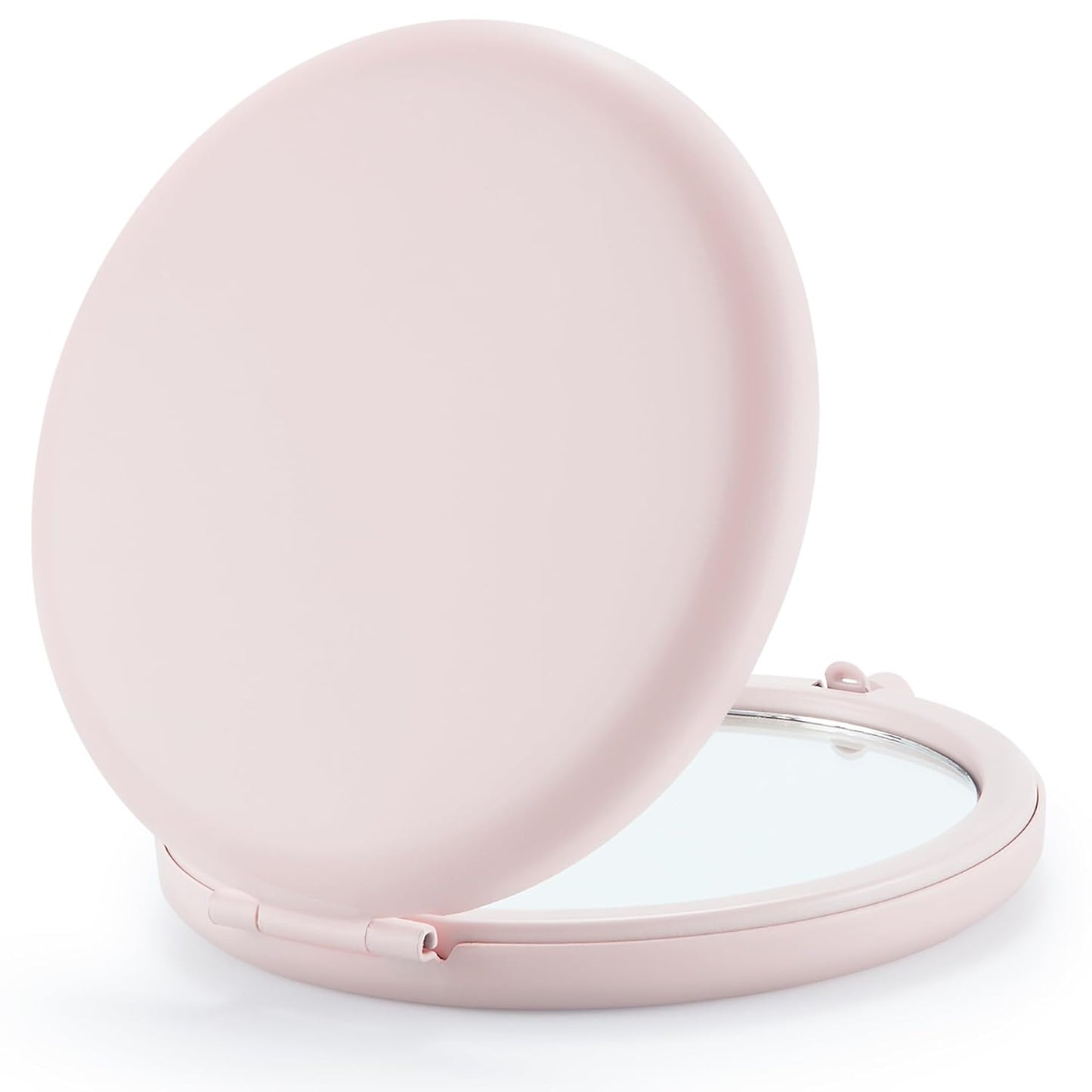 Compact Mirror Bulk, Pack of 12 Double-Sided 1X/2X Magnifying Metal Makeup Mirrors(Round, Pink Marshmallow)