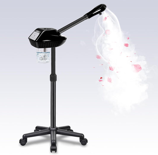 Professional Face Steamer on Wheels,Ozone Face Steamer for Deep Facial Cleansing