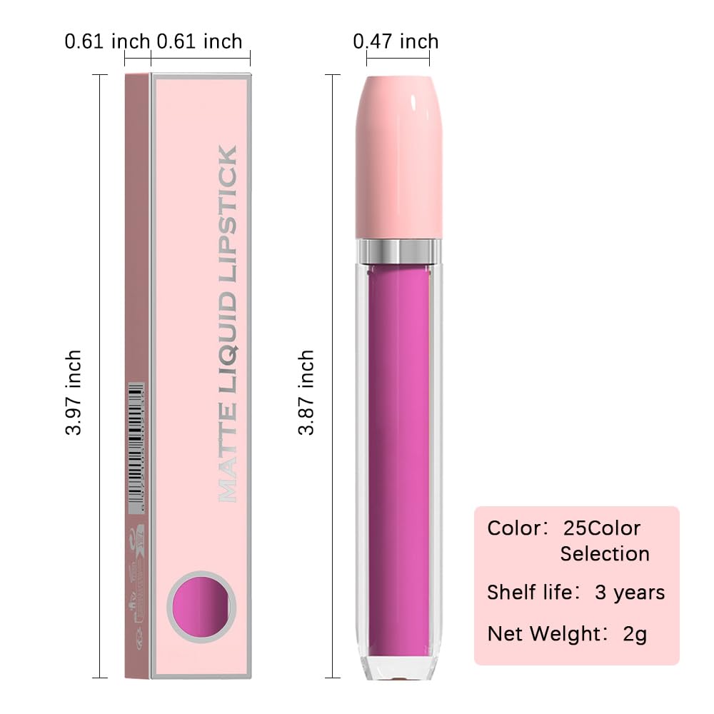 BINGBRUSH Super Matte Longwear No-Budge Stay On Smudge Proof Liquid Lipstick Long Lasting Makeup for Women,Highly Pigmented Color and Instant Shine, Cheeky