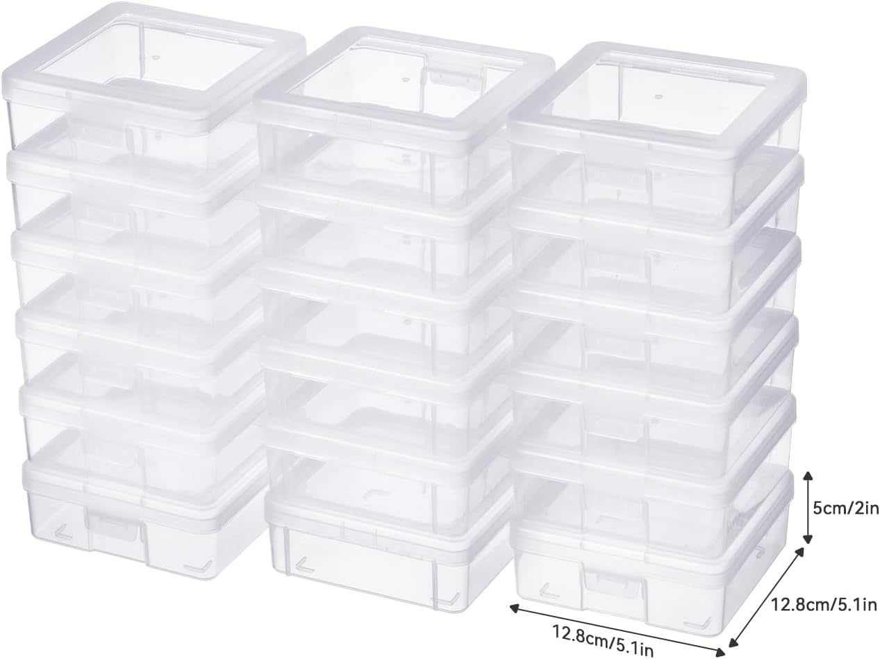 18 Pack Small Plastic Storage Containers Clear Arts & Crafts Storage Boxes & Organizers Stackable Small Containers With Lids For Organizin (Set 1)