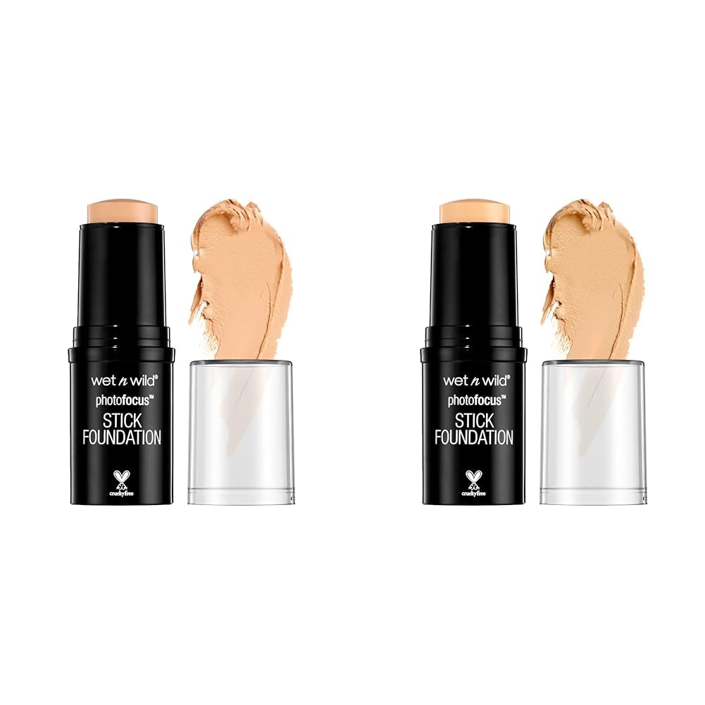 wet n wild Photo Focus Matte Foundation Stick Makeup Shell Ivory & Soft Ivory | Vegan & Cruelty-Free