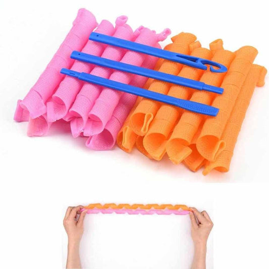 Heatless Hair Curling Set Magic No Heat Spiral Hair Curls Portable DIY Rollers Styling Kit Durable Beauty Makeup(20pcs*21.7in)