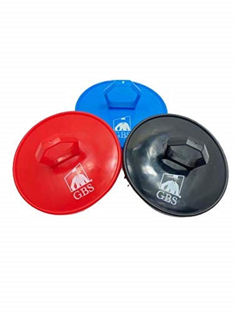 G.B.S Shampoo Scalp Massage Brush #100 3 Pack - Red, Blue & Black - Scalp Scrubber, Exfoliating Hair - Dandruff Removals Relaxation Travel Friendly (Durable Material)