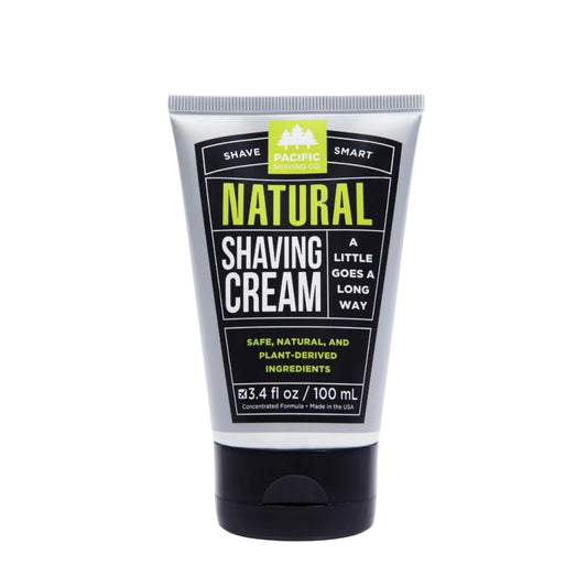 Pacific Shaving Company Natural Shaving Cream - Shea Butter + Vitamin E Shave Cream for Hydrated Sensitive Skin - Clean Formula for a Smooth, Anti-Redness + Irritation-Free Shave Cream (3.4 Oz)