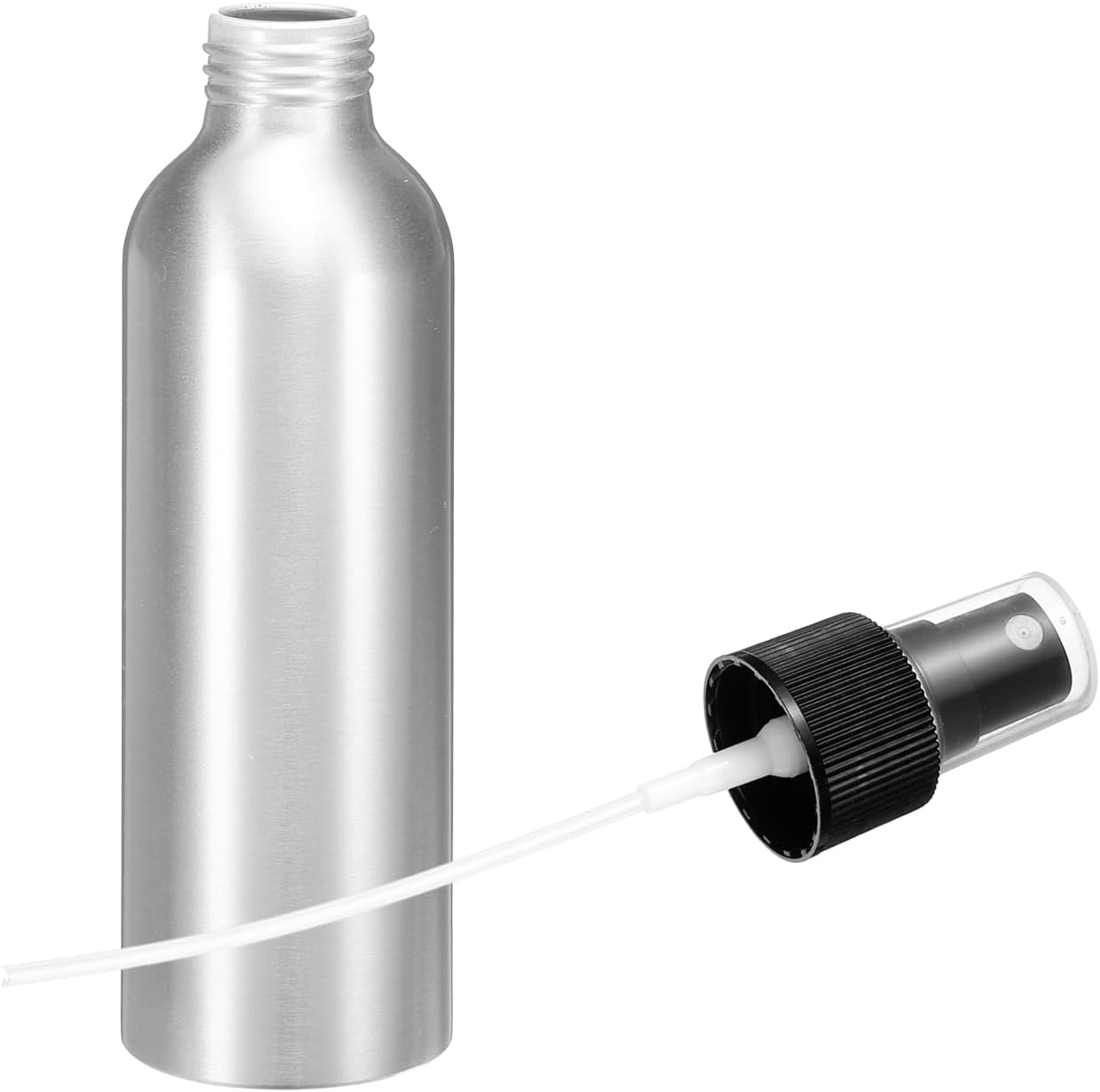 HARFINGTON Aluminum Fine Mist Spray Bottles 150ml/5oz Metal Small Liquid Alcohol Refillable Travel Container with Black Plastic Nozzle Cap for Perfume Skincare Cosmetic Storage Bottle