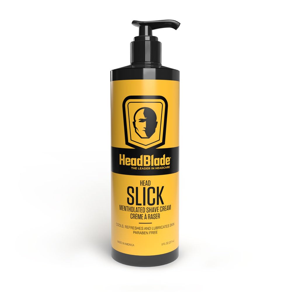 HeadBlade HeadSlick Shave Cream 8 oz for Smooth Headshaving for Bald Men, Helps with Irritation, Redness, & Razor Burn
