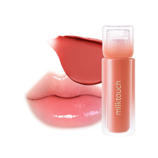 MILKTOUCH Dew Stain Sheer Lip Gloss (05 Peach Drop, 0.14 Fl Oz (Pack of 1))