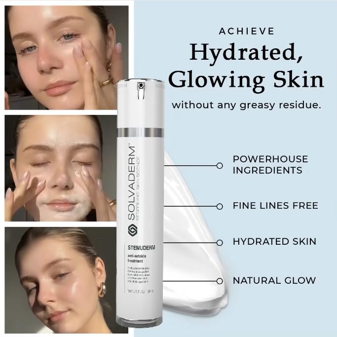 Stemuderm Face & Eye Cream - Anti Aging Skincare - Daily Moisturizer for Fine Lines, Wrinkles & Eyebags - Supports Natural Collagen Production & Elastin - Organic Plant Based Stem Cells - 1.75 fl oz