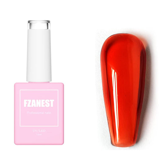 FZANZEST Blood Red Gel Nail Polish, Fall Winter Gel Polish Nail Colors Translucent Burgundy Designs Manicure Gel Polish Soak Off