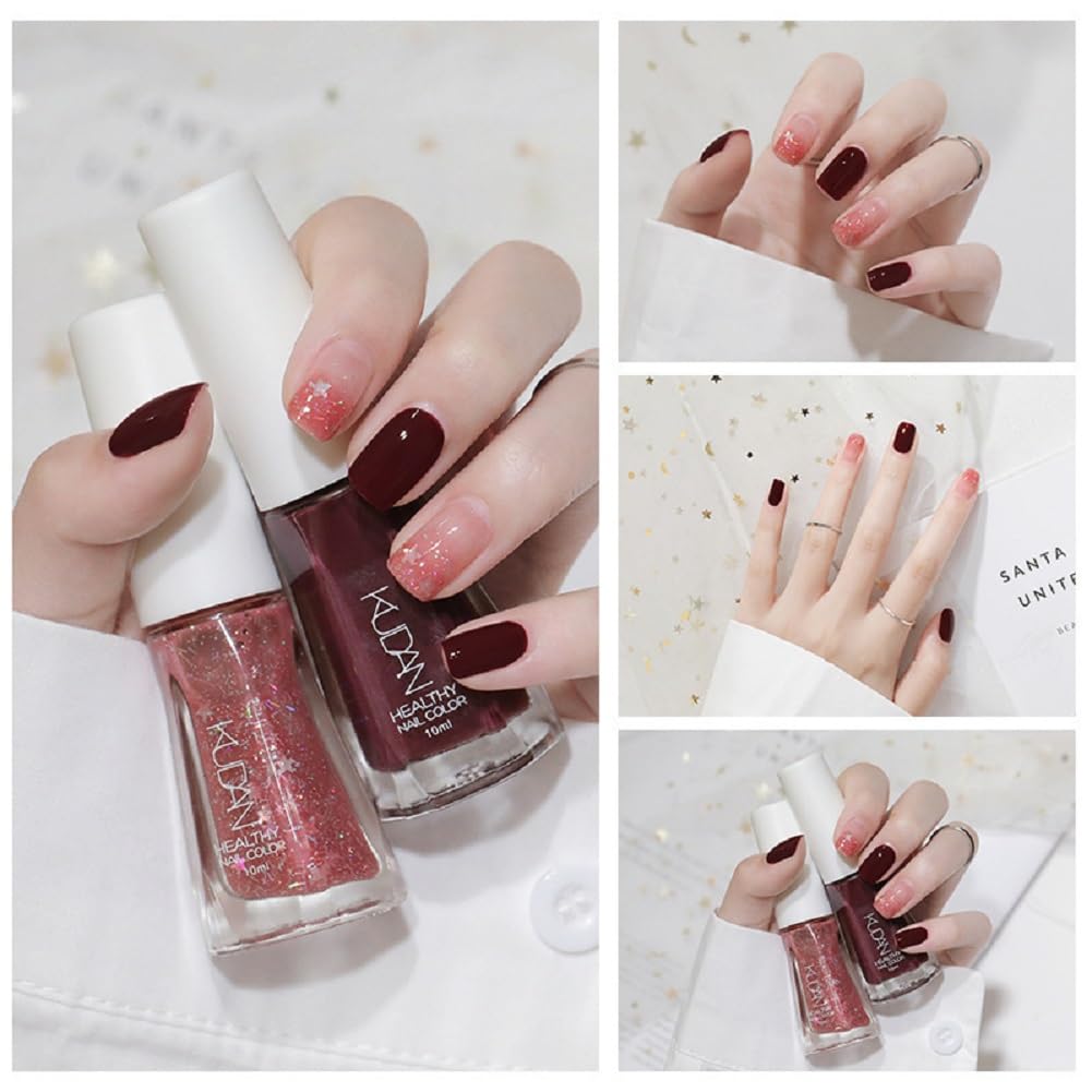 Nail Polish set - Nail Lacquer Quick Dry, Full Size, Vibrant, Colorful, Trendy, Glitter, Glossy, Metallic, Matte Nail Art Nail Shades (N21 dark purple, 52g)